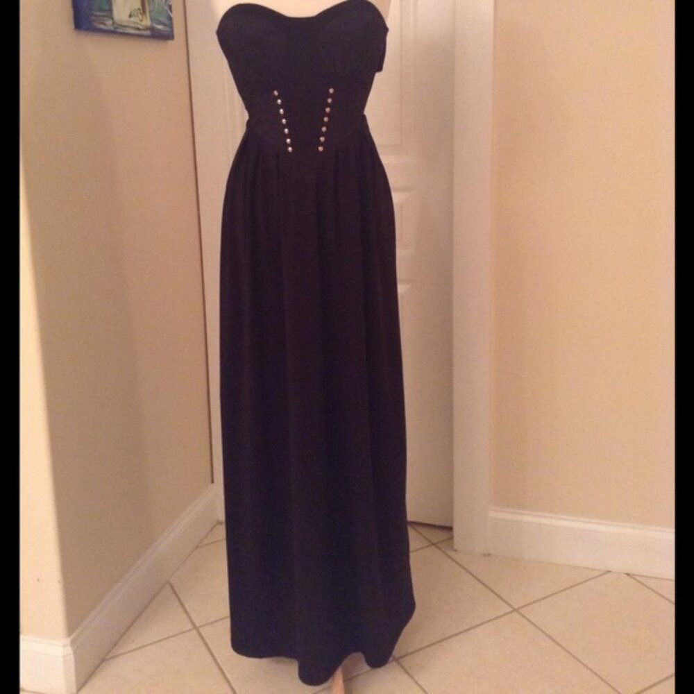 Kardashian Kollection Studded Corset Maxi Dress